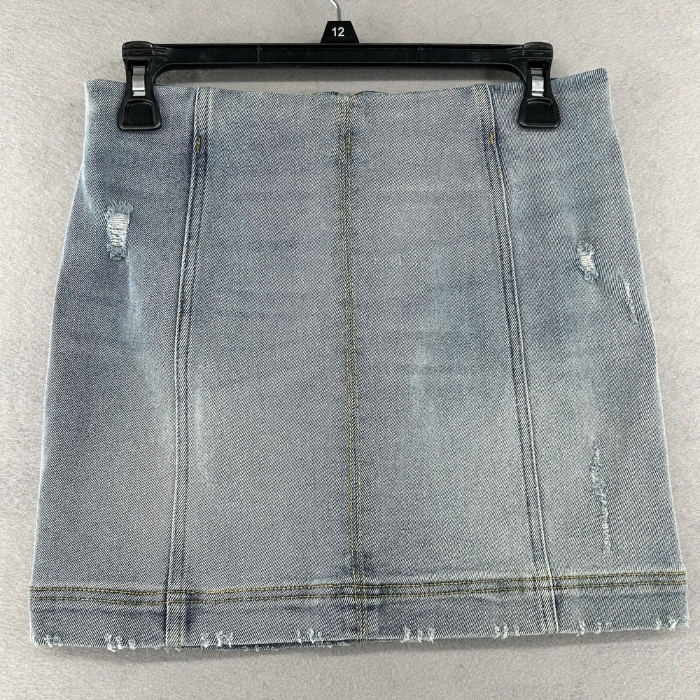 Jolt Denim Mini‎ Skirt Distressed Y2K 90's Style Light Wash Womens Size 5/27
